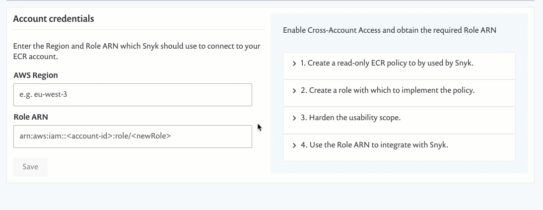 Amazon Elastic Container Registry에 액세스하기 위한 권한 활성화 단계