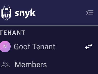 테넌트 메뉴의 멤버 페이지 옵션