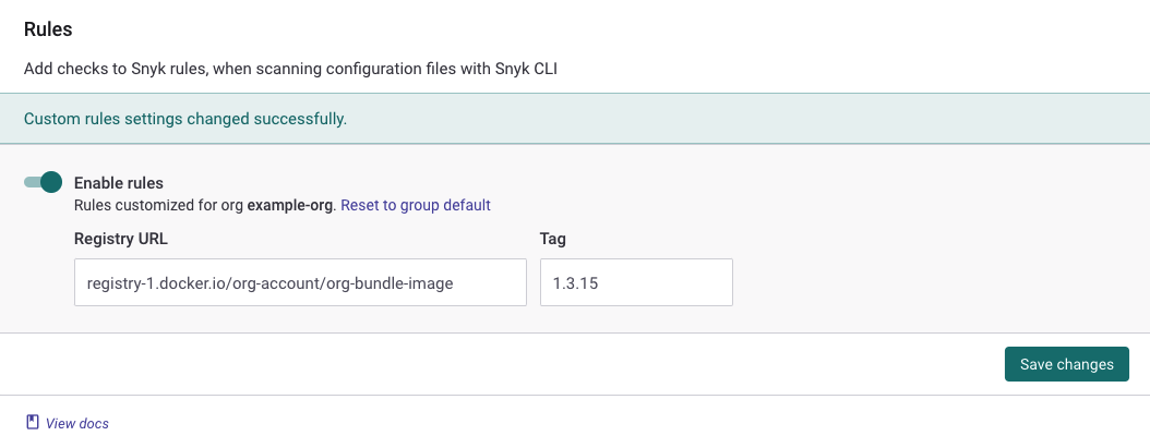 조직 규칙 구성 업데이트됨