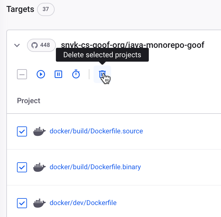 프로젝트 대량 삭제