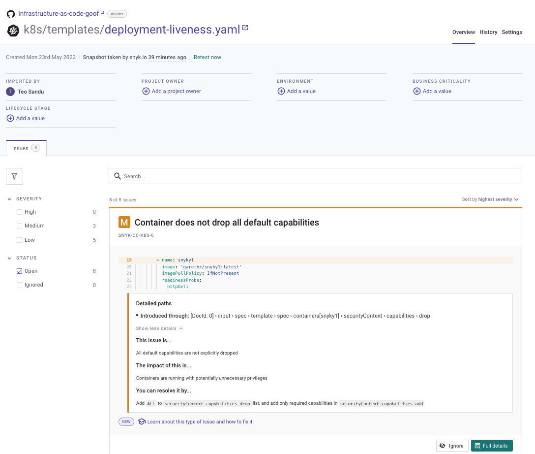 Kubernetes 프로젝트 세부 정보