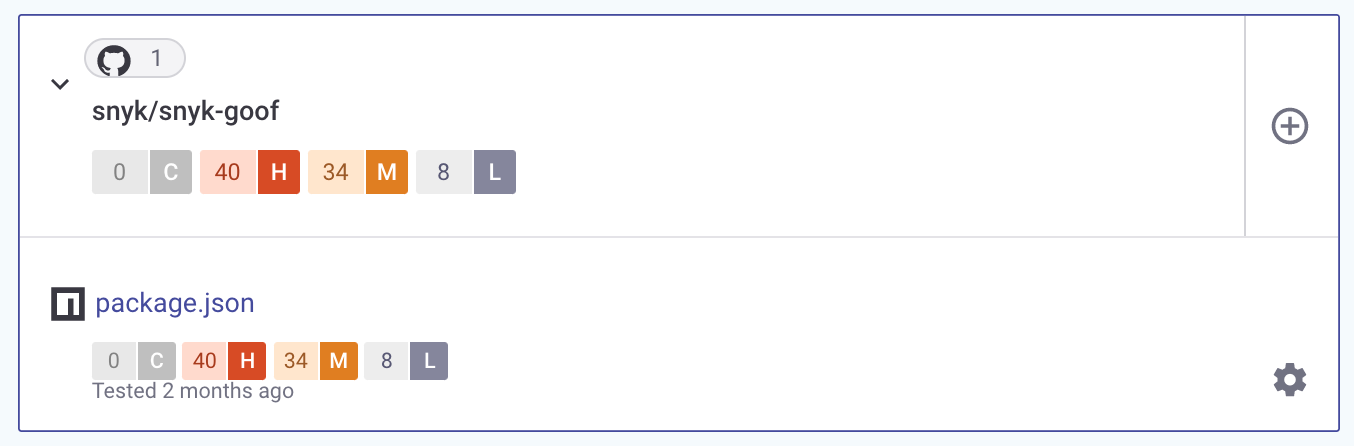 프로젝트와 연관된 심각도 수준