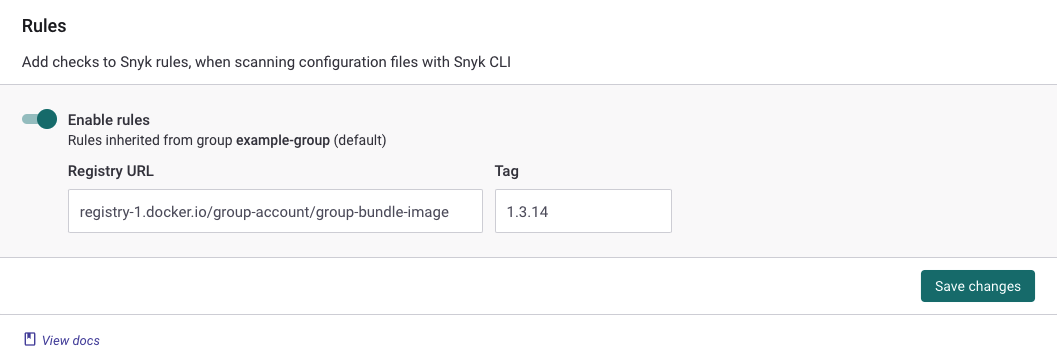IaC 설정의 조직 규칙 섹션