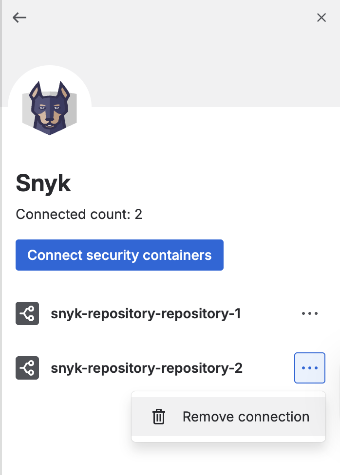 Jira Security 패널에서 연결된 보안 컨테이너 제거