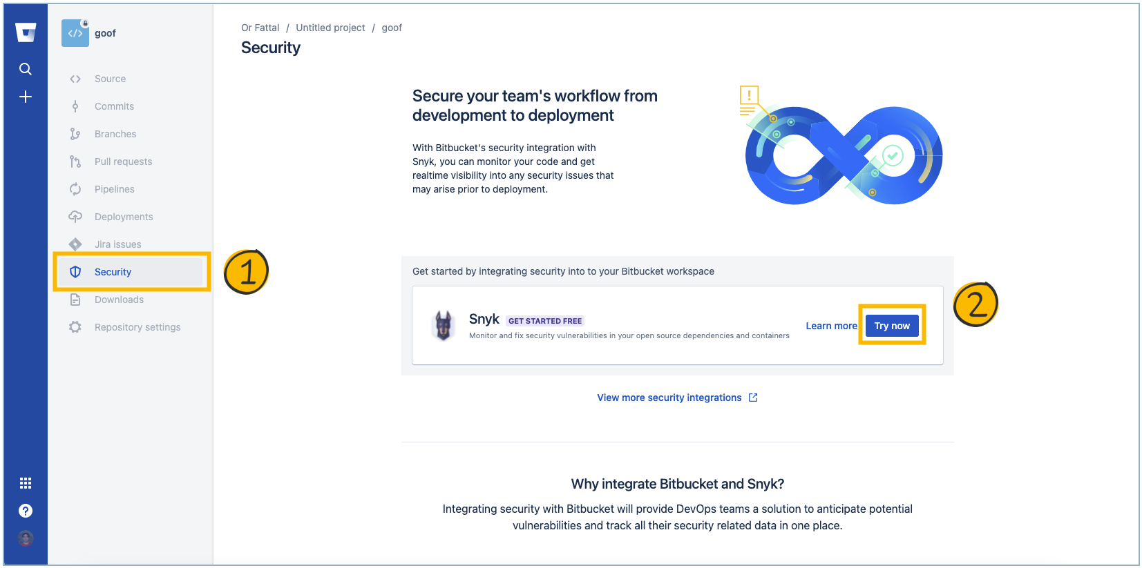 Bitbucket에서 Snyk Bitbucket Cloud 앱 설치하기