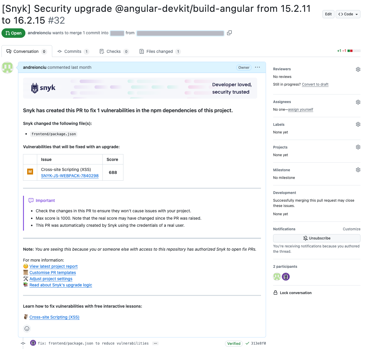 풀 리퀘스트 세부 정보