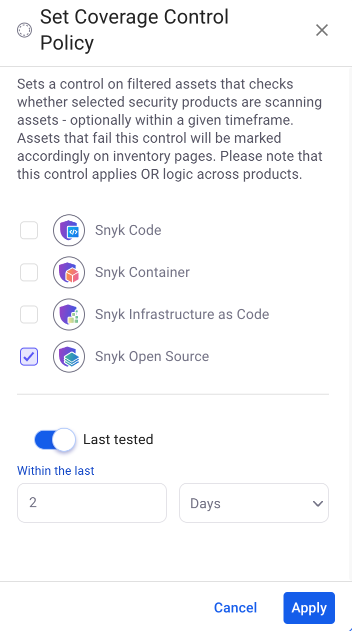 커버리지 제어에 대한 필터 구성
