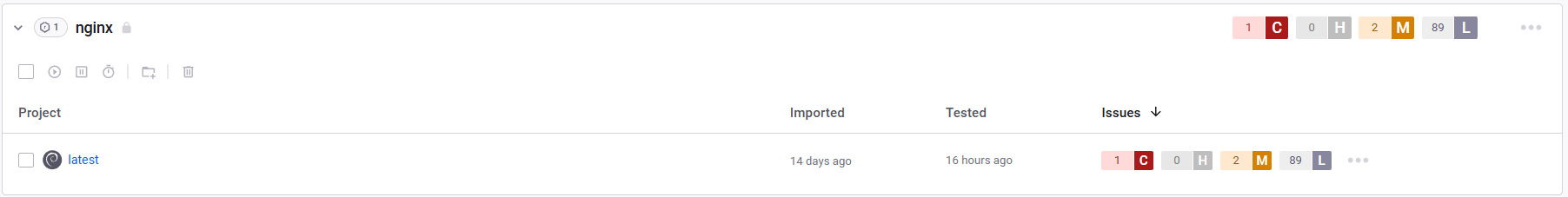 프로젝트 목록의 Nexus 프로젝트