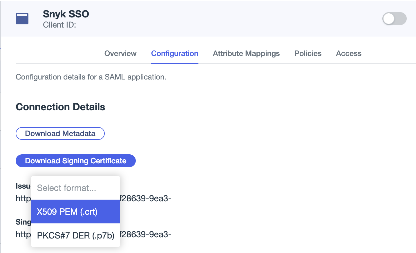 Download signing certificate