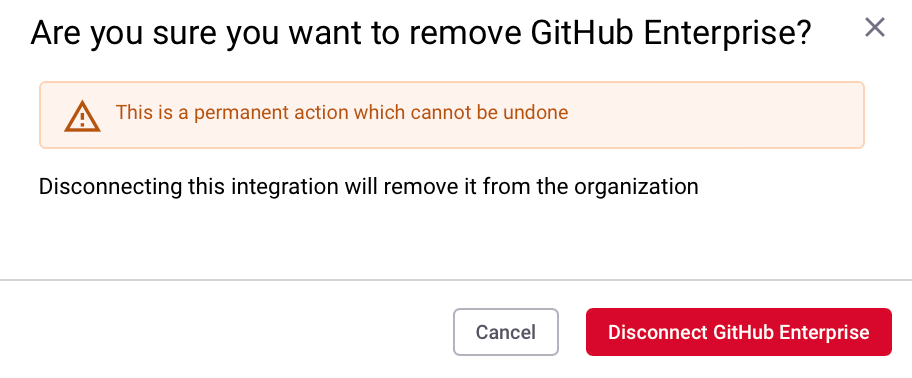 GitHub Enterprise에서 연결 해제 확인