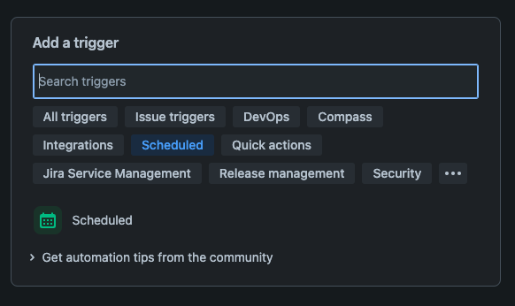 Add Scheduled trigger