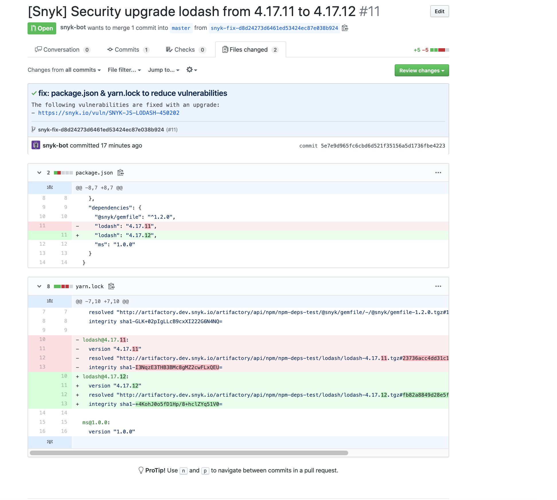Artifactory 통합 테스트를 위한 풀 리퀘스트