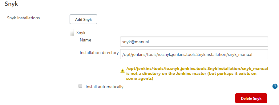 Snyk Jenkins 플러그인 수동 설치