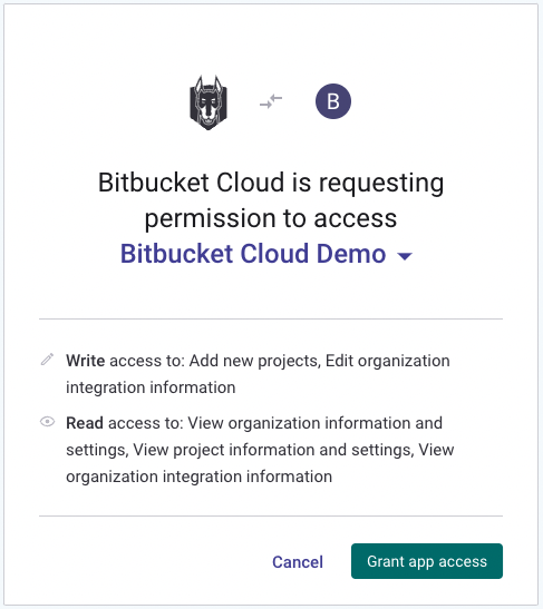 Bitbucket Cloud가 Snyk 조직에 액세스 허용