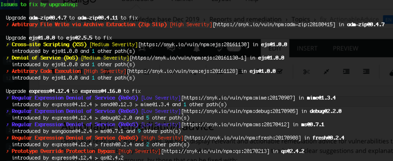 CLI의 업그레이드 결과