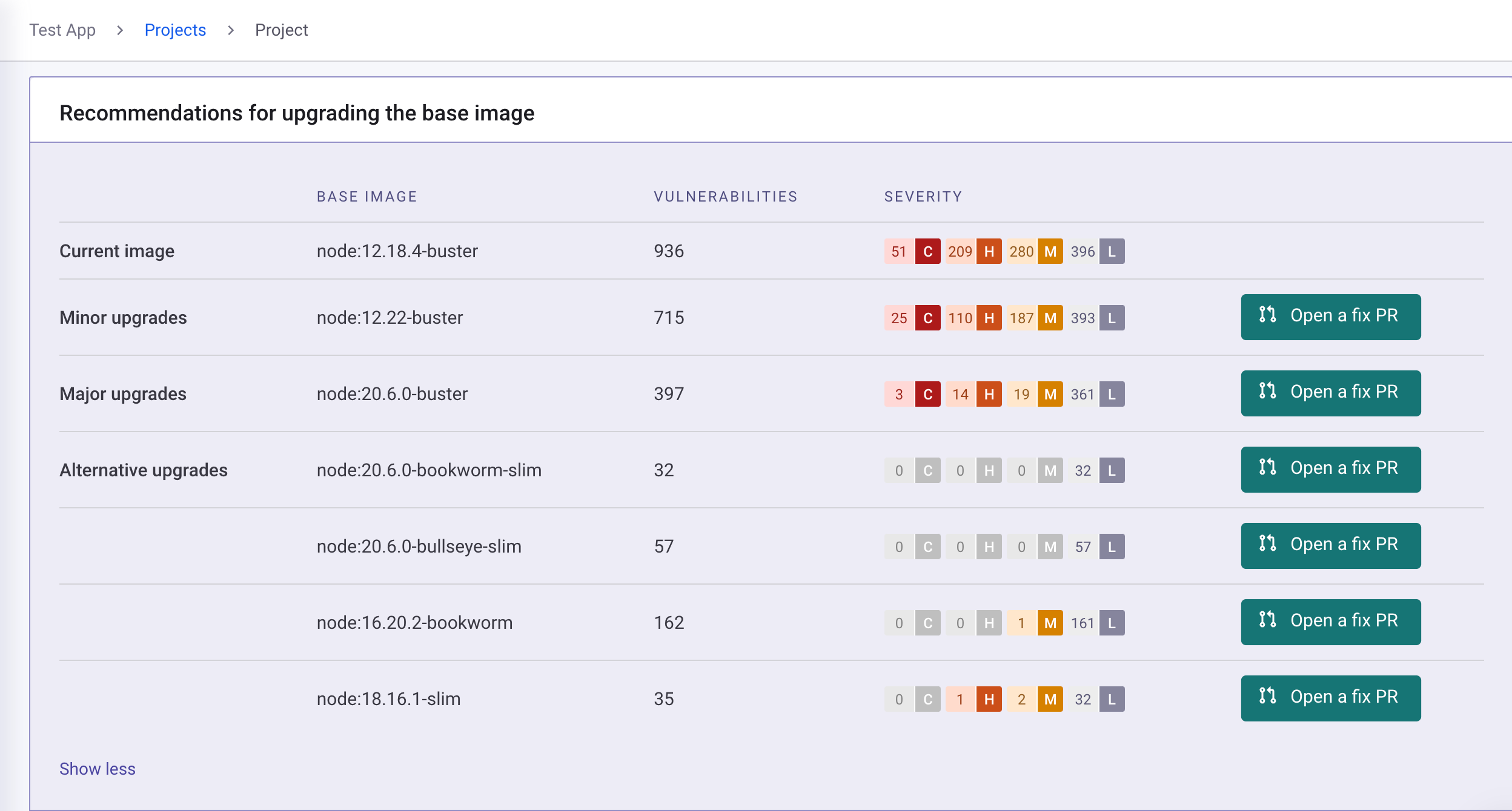 기본 이미지를 업그레이드하기 위한 수정 PR 열기