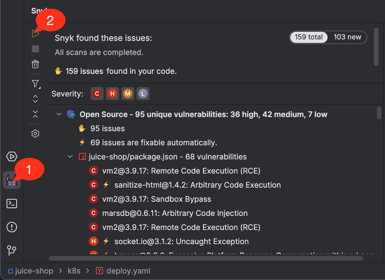Snyk 분석을 수동으로 트리거하는 방법