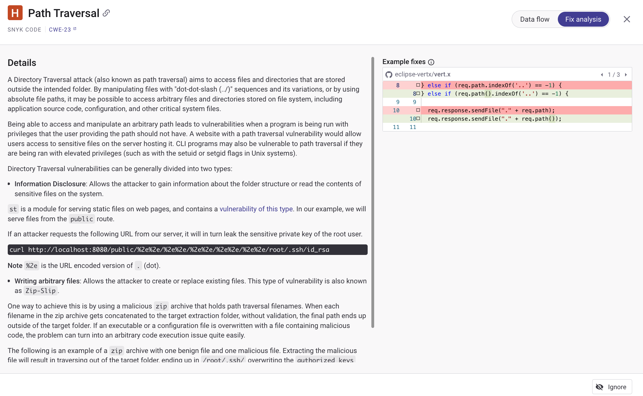 Path Traversal 취약점에 대한 수정 분석 페이지