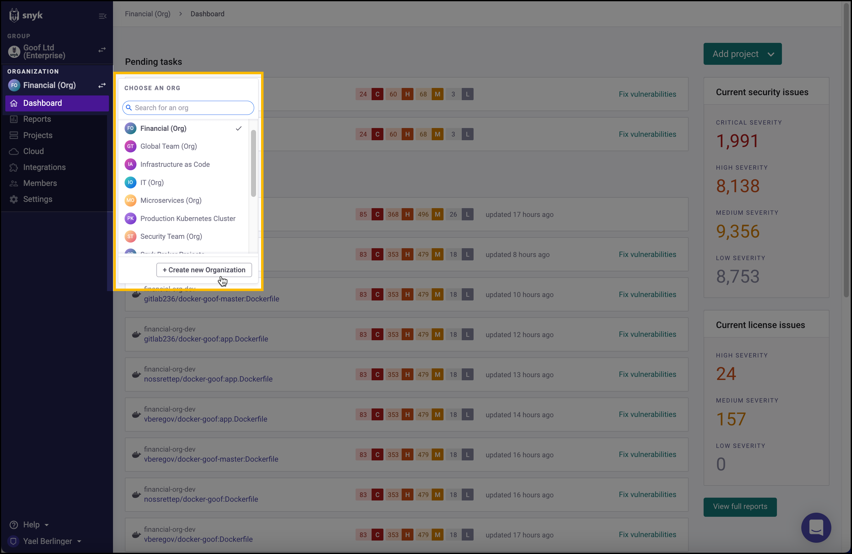 +새 조직 생성 선택