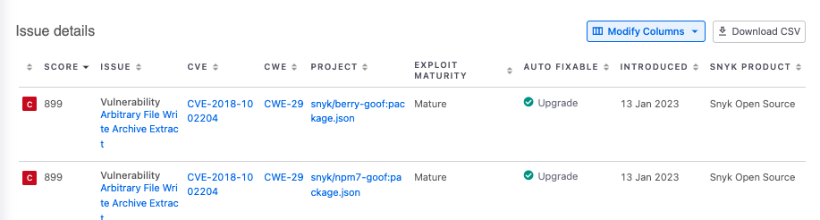 보고서에서 익스플로잇 보기
