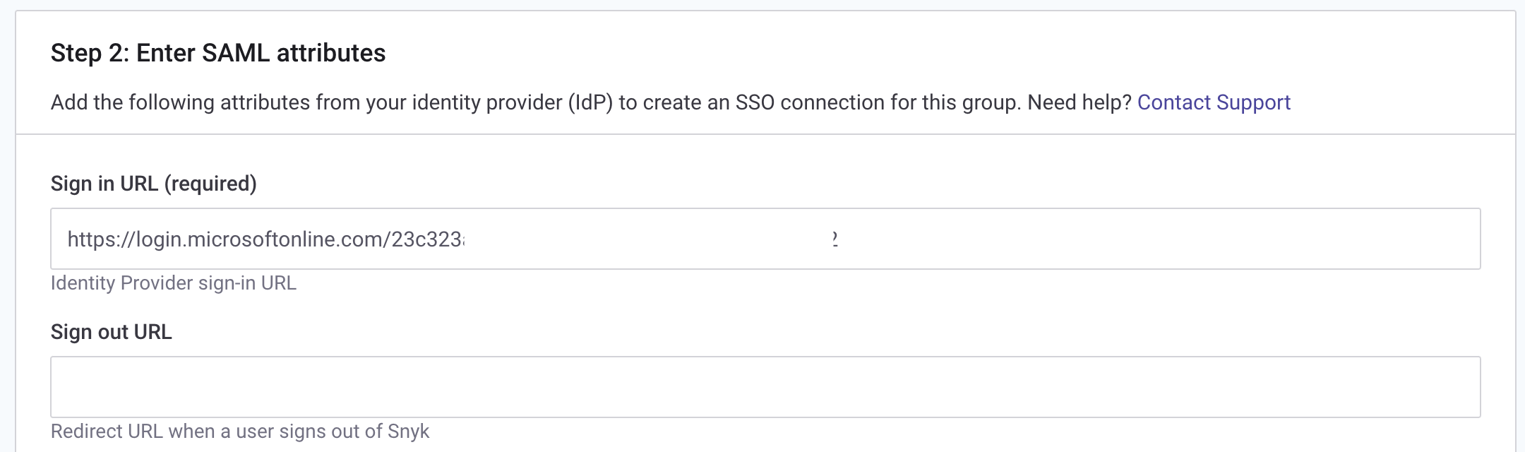 Sign in URL in Snyk portal