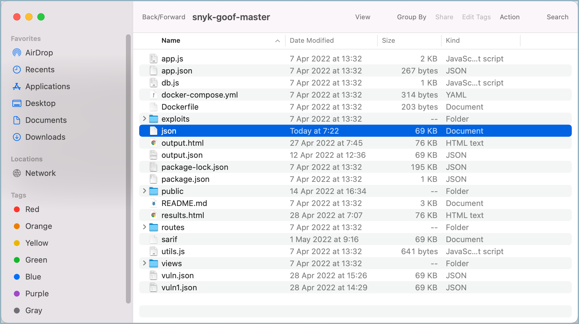 리포지토리의 JSON 파일